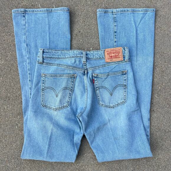 Vintage Y2K Levi's 519 Low Rise Flare Jeans Light Stone Wash Size 7 Long Junior - Picture 1 of 8